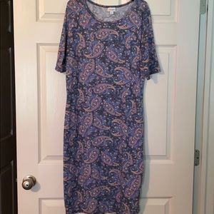LuLaRoe XL Blue, Black, Pink, Yellow Julia Dress
